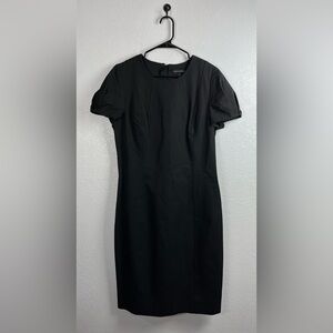 Women's Banana Republic Black Short Sleeve Shift Midi’s Dress Sz 14 Tall NWOT